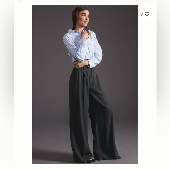 COPY - Anthropologie Wide-leg Linen Pants - Picture 1 of 11